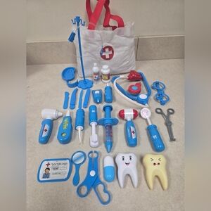 Kids Pretend Play Doctor Dentist Medical Bag Kit